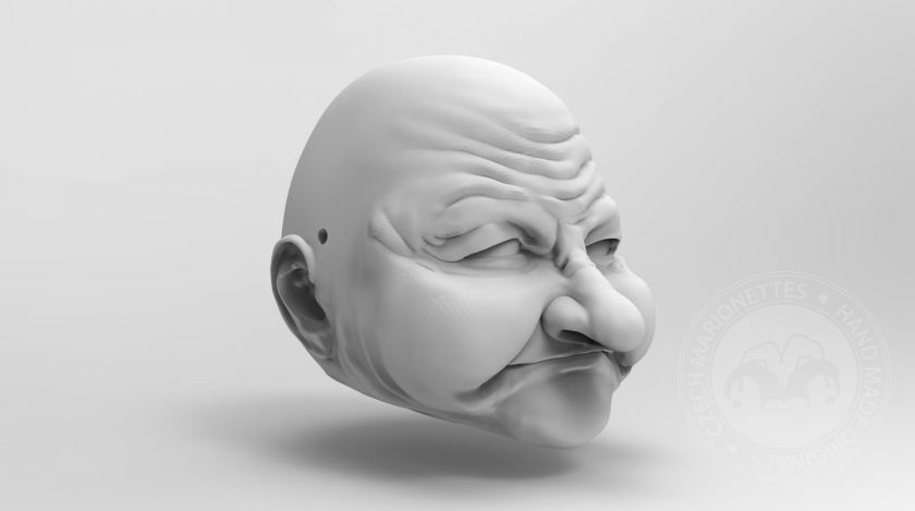 3D Model hlavy velmi starého muže pro 3D tisk