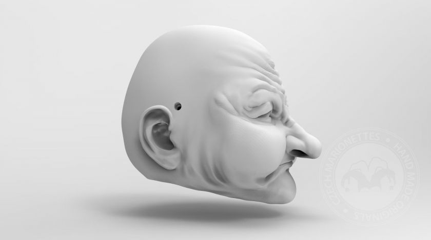 Kopf 4 - Sehr alter Mann - Kopfmodel für den 3D-Druck