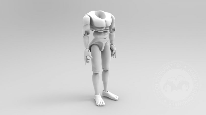 3D Model těla wrestlera pro 3D tisk