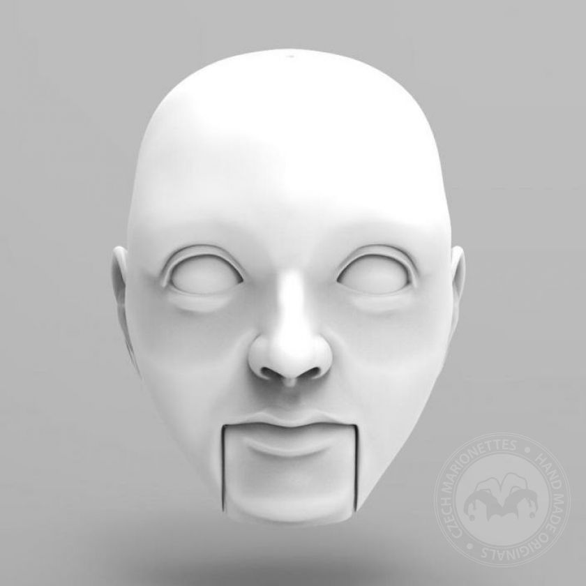 3D Model of young man's head for 3D print 150 mm