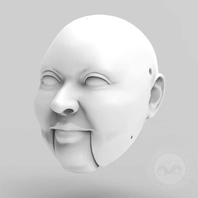 3D Model of a fat man/woman head for 3D print 135 mm