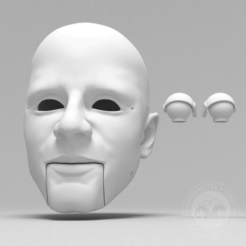 3D Modèle de tête d'un homme avec le font élevé pour l'impression 3D – 140mm