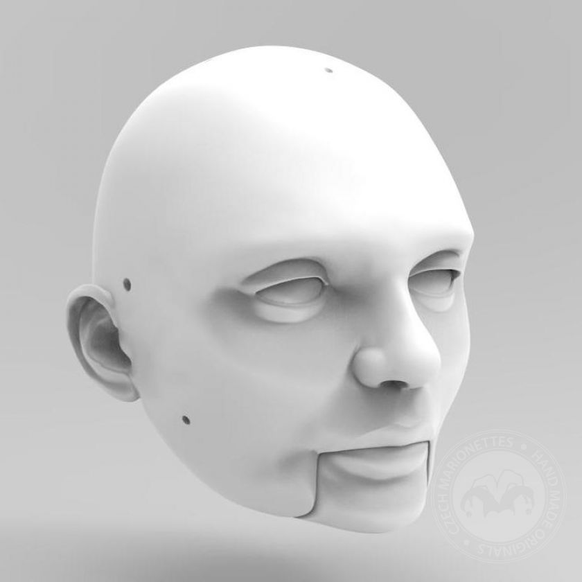 3D Model hlavy klidného muže pro 3D tisk