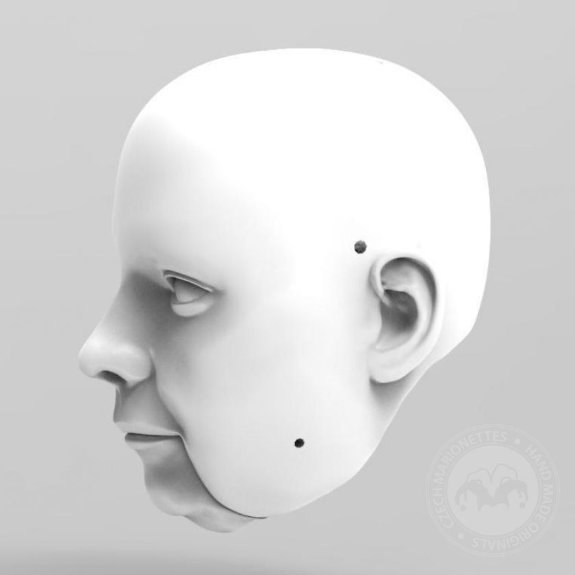 Mann mittleren Alters 3D Kopfmodel für den 3D-Druck