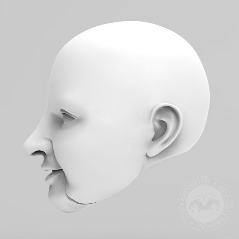 3D Model of smiling woman's head for 3D print
