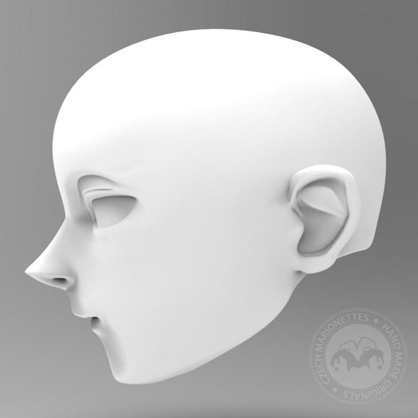 3D Model of Anime style head for 3D print