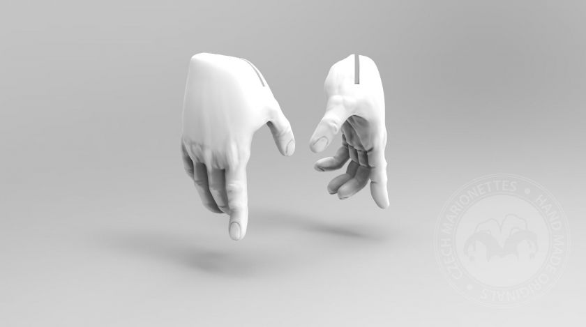 3D Model rukou ukazujících pro 3D tisk