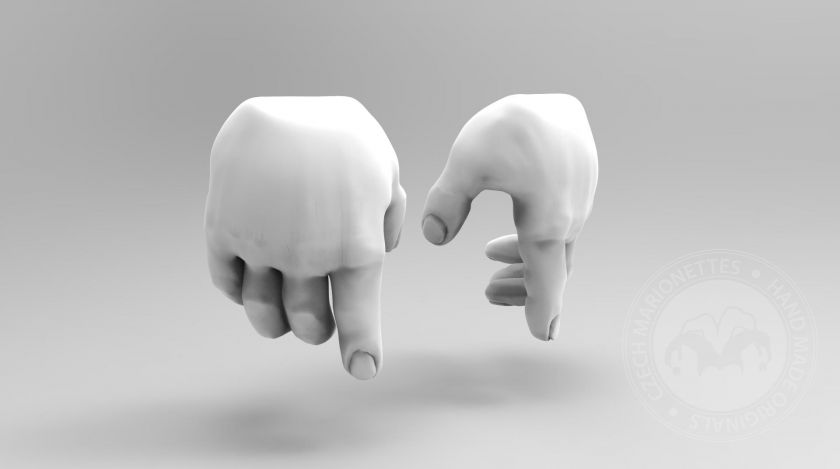 Greifen Hand 3D Modell der fetter Hände  für den 3D-Druck