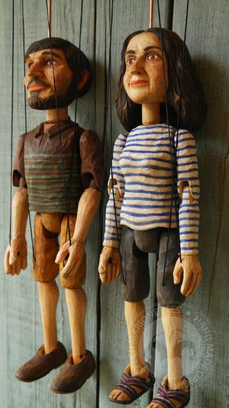 Wooden Hand Carved Portrait Marionette