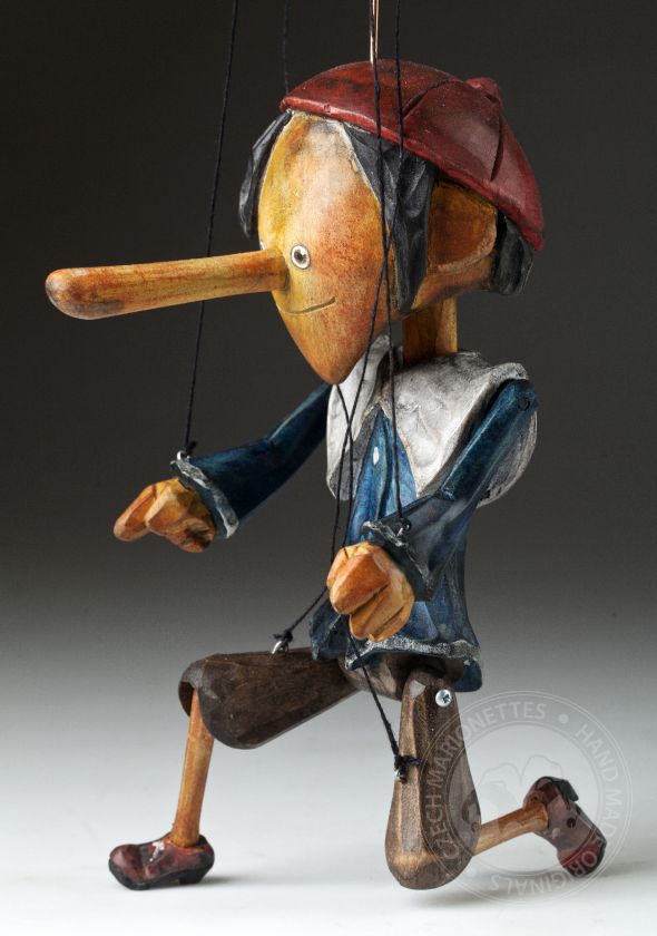 Superstar živý Pinocchio + stojánek na loutku