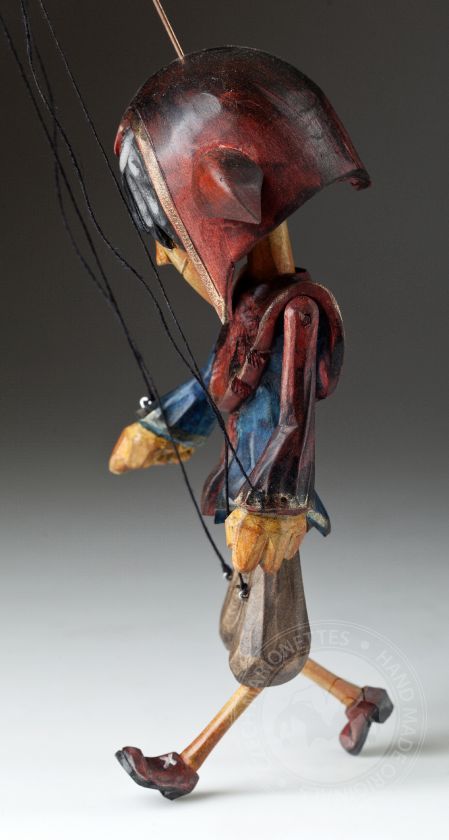 Superstar Jester - hand carved string puppet with an original look