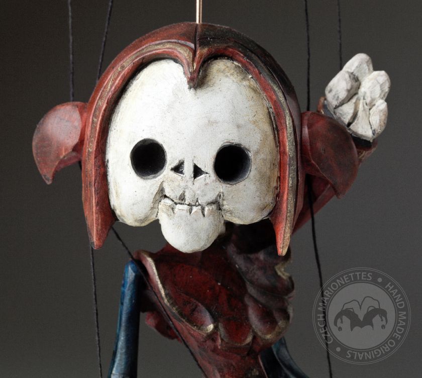 Superstar Skeleton Jester - Un burattino di legno con un aspetto originale