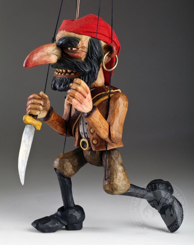 Pirate Captan Morgan - handgeschnitzte Holzmarionette