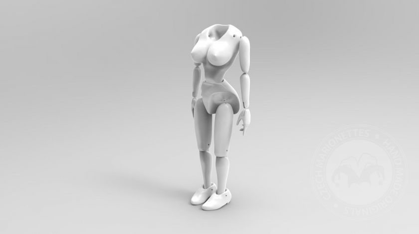 Bauchtänzerin Marionette 3D Körpermodell für den 3D-Druck