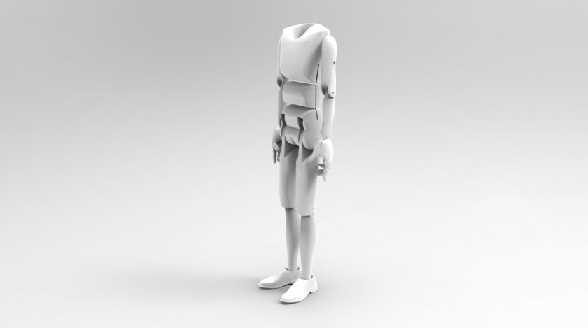 3D Model těla s pohyblivým trupem pro 3D tisk