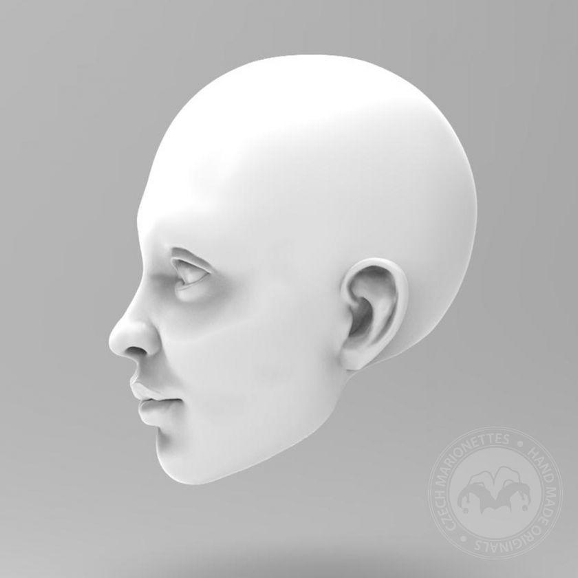 3D Modèle de tête d'une fille pour l'impression 3D