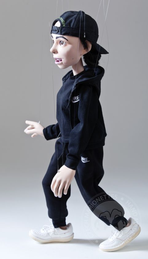 Marionetta su misura realizzata sulla base di una foto - 60 cm - occhi mobili, bocca mobile