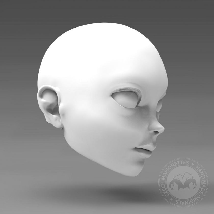 3D Model of Anime girl's head for 3D print 110mm