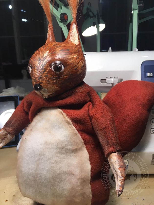hlava a packy veverky maňáska pro 3D tisk