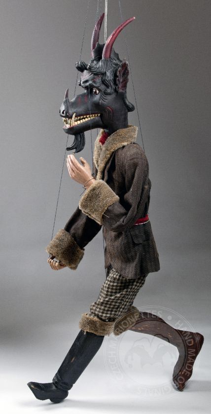 Diable à tête de chien - marionnette antique