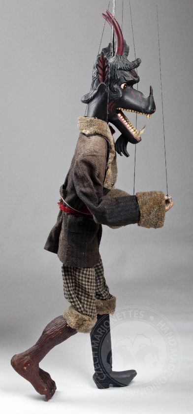 Teufel mit Hundekopf - antike Marionette
