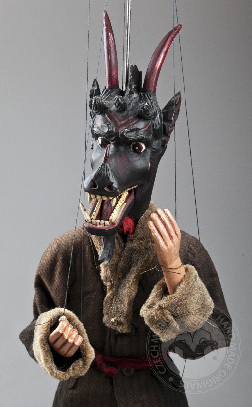 Devil with a dog head - antique marionette