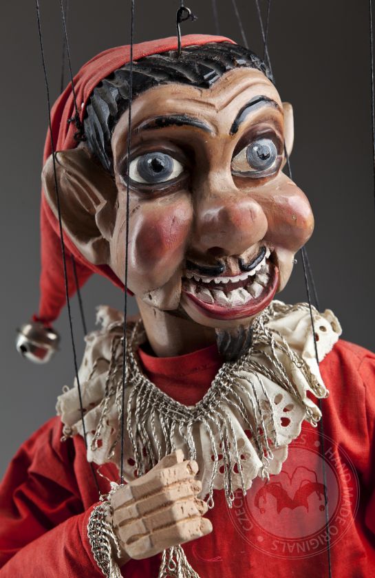 Bouffon avec une bouche en mouvement - marionnette antique