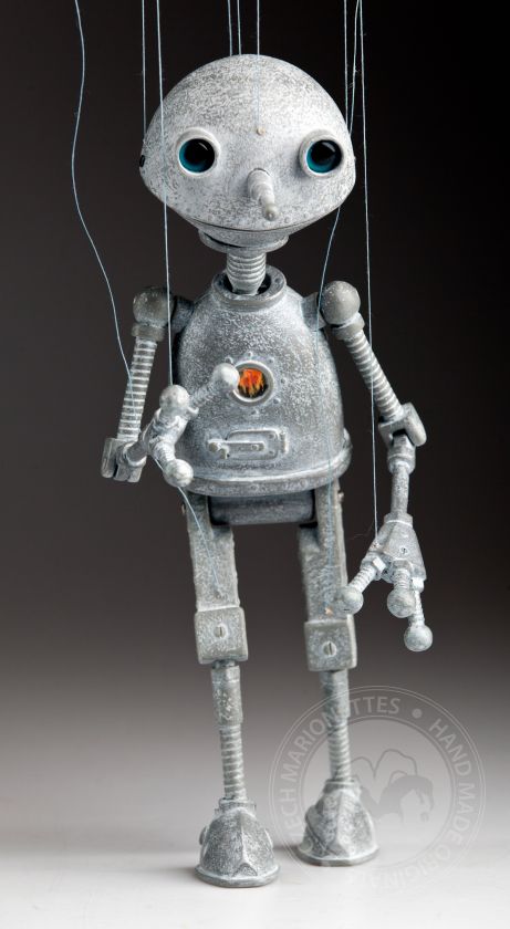 Robot - ON - marionnette au look argenté et style steampunk