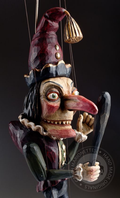 Mr. Punch - a marionette of a famous figure of British literature carved from linden wood