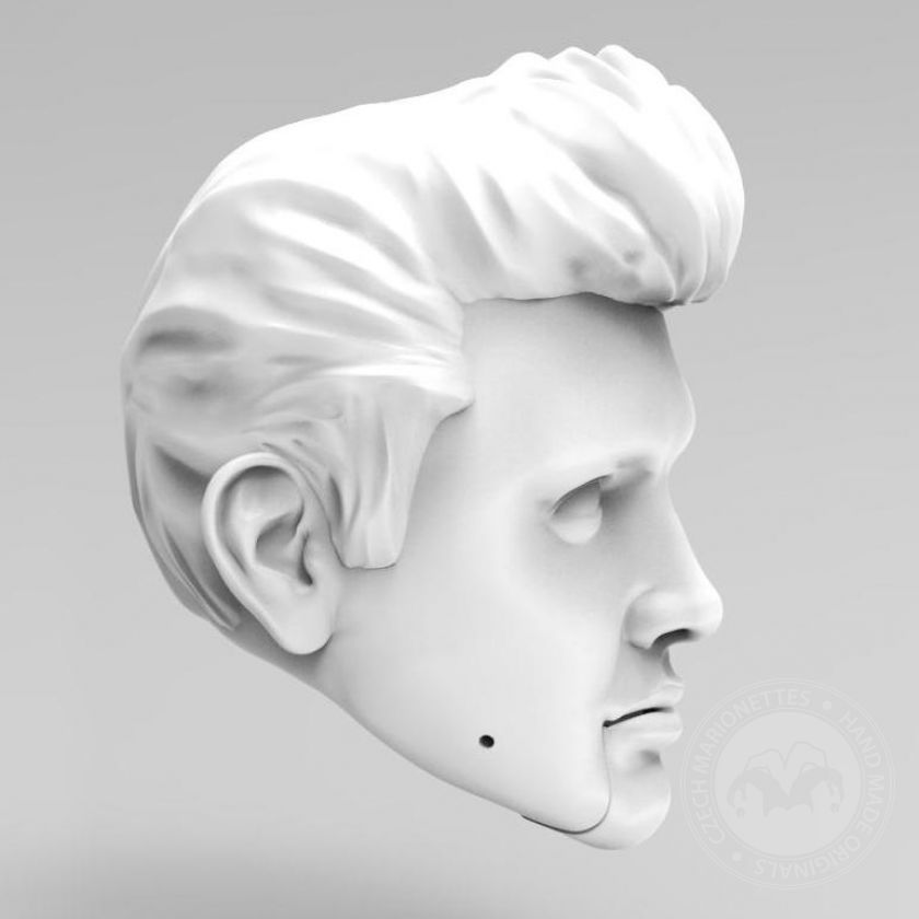 3D Model hlavy Elvise Presleyho pro 3D tisk 160 mm