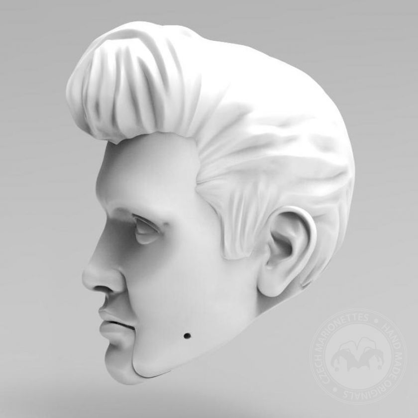 3D Model hlavy Elvise Presleyho pro 3D tisk 160 mm