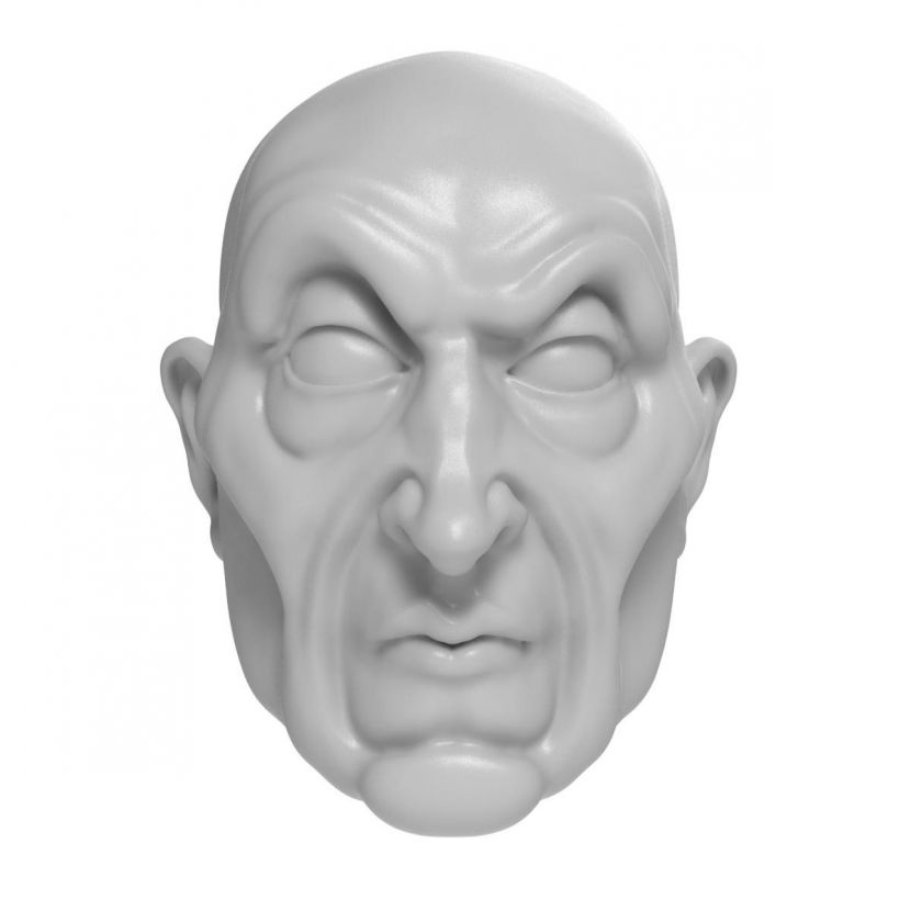 3D Model of a Claude Frollo head for 3D print 130 mm