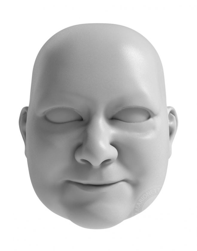 3D Model hlavy babičky pro 3D tisk 120 mm