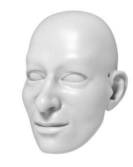 3D Modèle de tête d'un homme jeune pour l'impression 3D 90mm