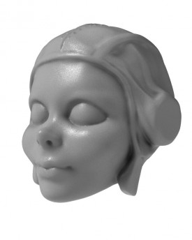 3D Model of young pilot head for 3D printing 100 mm
