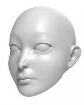 3D Model hlavy princezny pro 3D tisk 127 mm