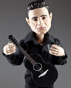 Portrait de marionnette Johnny Cash - 80 cm (30 pouces), bouche mobile