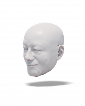 3D-Modell eines lächelnden Gentleman-Kopfes für den 3D-Druck