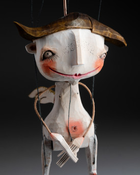 Přátelský andílek - dřevěná vyřezávaná loutka