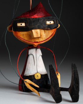 Superman - dřevěná vyřezávaná loutka