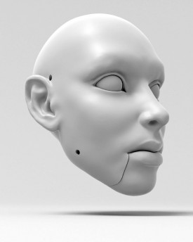 Uomo anziano, modello 3D della testa (per marionetta da 31 pollici, bocca aperta)