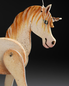 Einhorn - Dekorative Marionette aus Holz