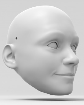 3D-Modell des Kopfes eines kleinen Mädchens für eine 60cm große Marionette, stl für 3D-Druck