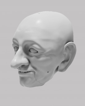 3D-Modell eines Mannes mit einer großen Nase
