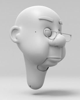 Mr. Bluster 3D Modell Kopf für 3D Druck