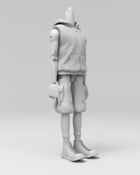 Body model with vest for 3D printing