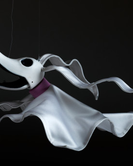 Pejsek Zero - Duch z filmu Tima Burtona, loutka na zakázku se svítícím nosem