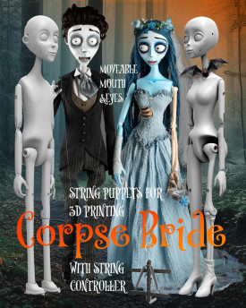 Marionette dal film La sposa cadavere , marionette per la stampa 3D