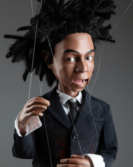 Jean-Michel Basquiat - Marionnette portrait personnalisée de 60 cm avec yeux et bouche mobiles