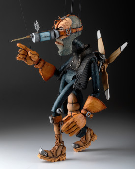 Zanzara Aviatrice – Marionetta originale scolpita a mano